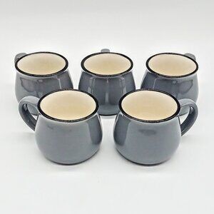 Robert Stanley Home Collection Grey White Black Rim Demitasse Cups (5)